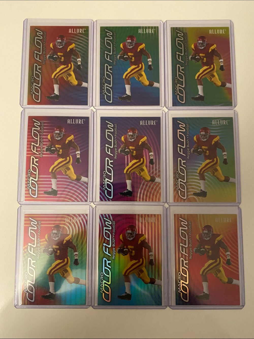 Reggie Bush Allure Macro Color Flow Set Complete CF1-CF9 Football